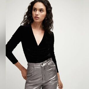 Veronica Beard Pelona Stretch-Velvet Top